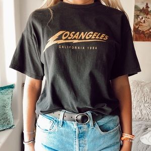 brandy melville los angeles logo tee shirt